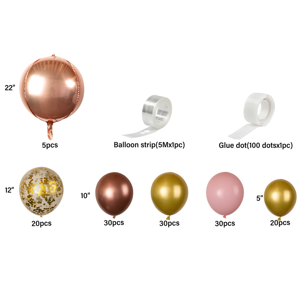 Pink and Gold Balloon Arch Garland Kit - 137 Pieces Balloon Decorations for Birthday, Wedding, Baby Shower & Party Decor