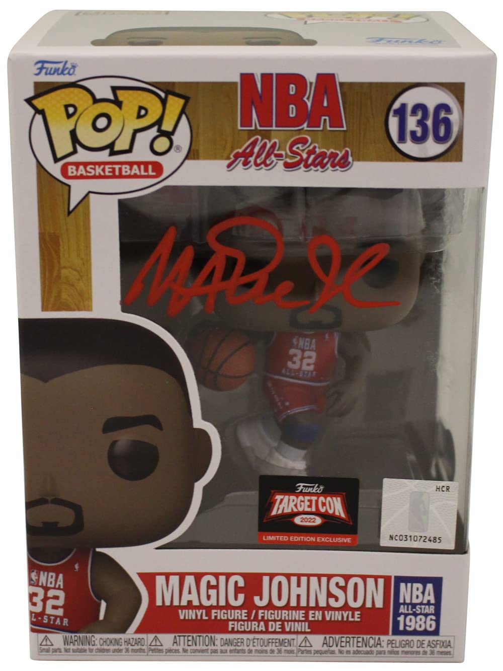 Magic Johnson Signed NBA All Stars Funko Pop #136 - Target Exclusive Limited Edition Collectible with Beckett COA - Perfect for Basketball Fans, Sports Memorabilia Collectors & Gift for NBA Enthusiasts