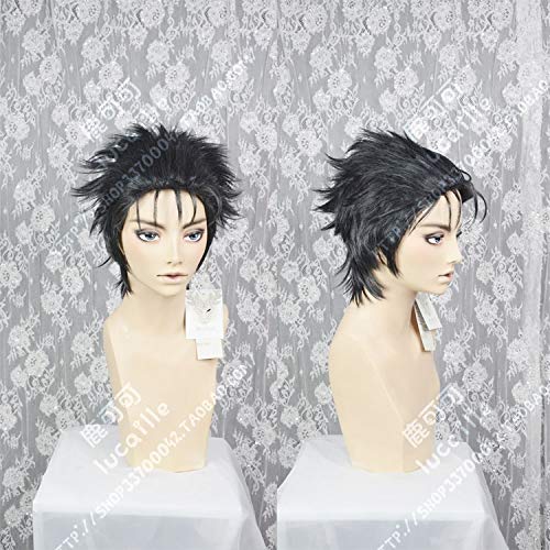 Steins Gate 0 Okabe Rintarou Cosplay Wig - Short Black Heat Resistant Synthetic Hair Wigs with Wig Cap | Anime Costume Accessory for Conventions & Cosplay Events