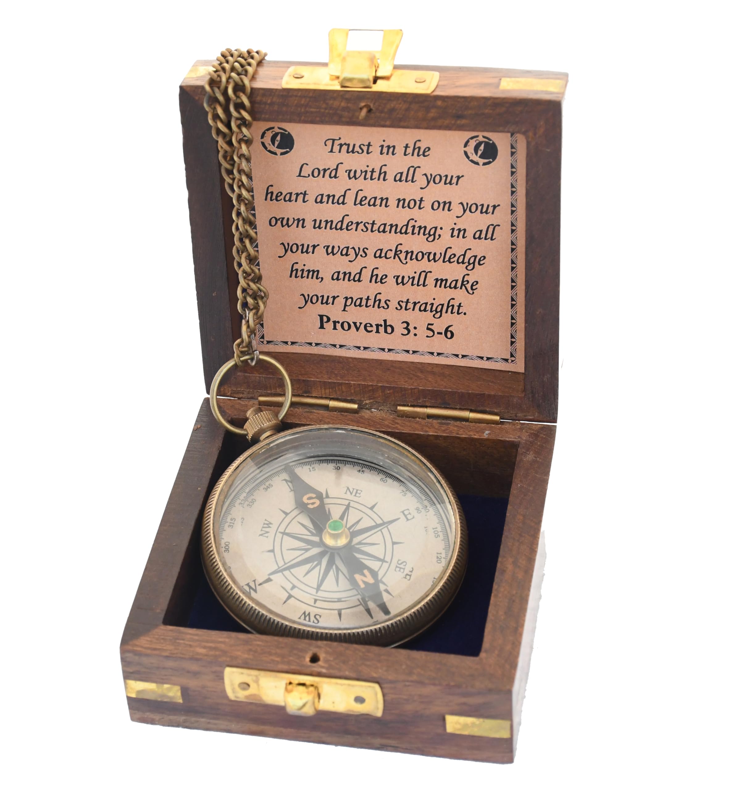 Trust in The Lord - Proverbs 3:5-6 Engraved Inspirational Compass | Christian Religious Gift for Men & Women, Catholic Graduation Present for Boys & Girls 2023 | Perfect for Camping, Hiking & Outdoor Adventures