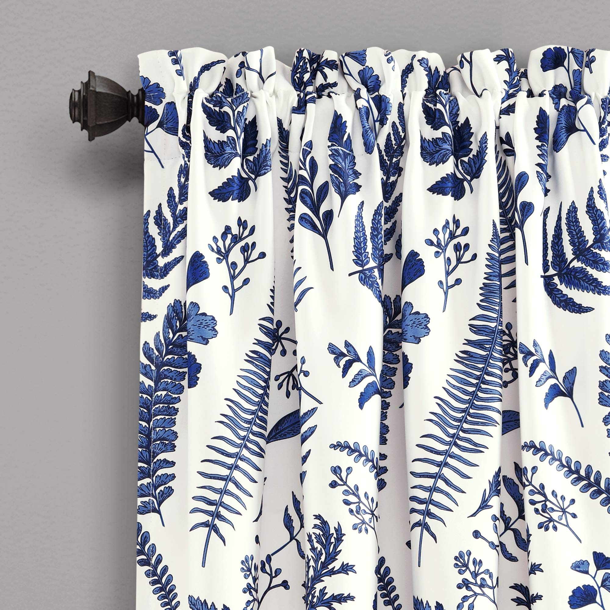 Lush Decor Navy Blue and White Blackout Curtains Set for Bedroom - 95 x 52 Inch Thermal Insulated Window Drapes with Grommets - Perfect for Nursery, Living Room & Home Theater Light Blocking