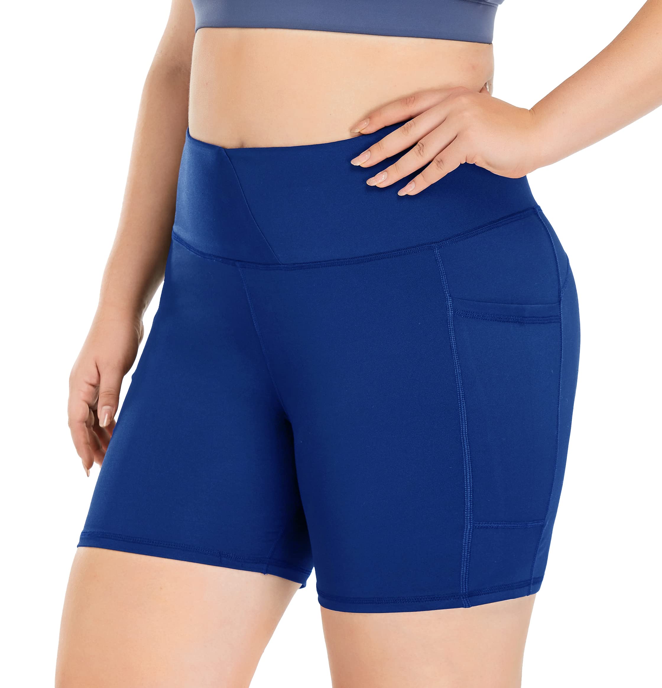 ZERDOCEAN Women's Plus Size High Waist Biker Shorts - 8