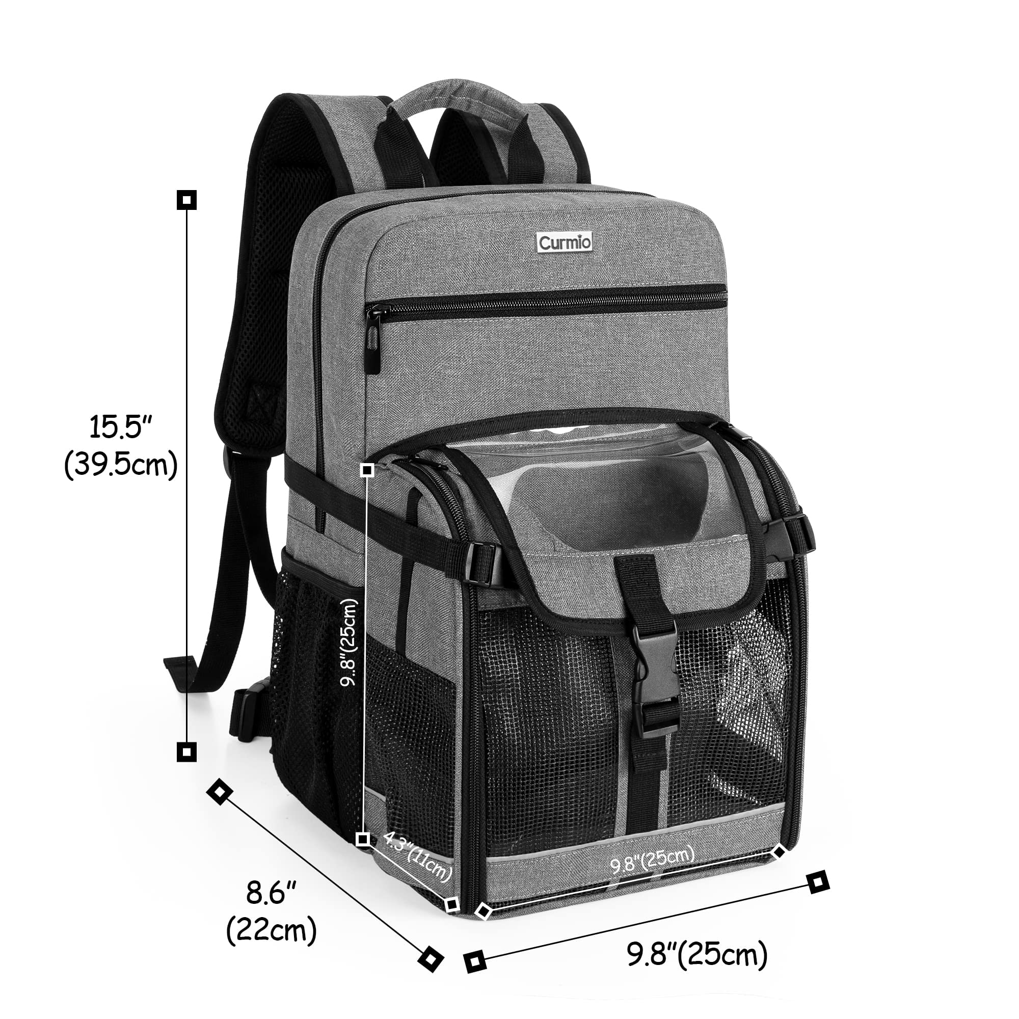 CURMIO Travel Backpack for Portable Oxygen Concentrators - Compatible with Inogen, OxyGo & Caire Units | Durable Medical Bag with Multiple Storage Compartments | Perfect for Air Travel, Hiking & Daily Use