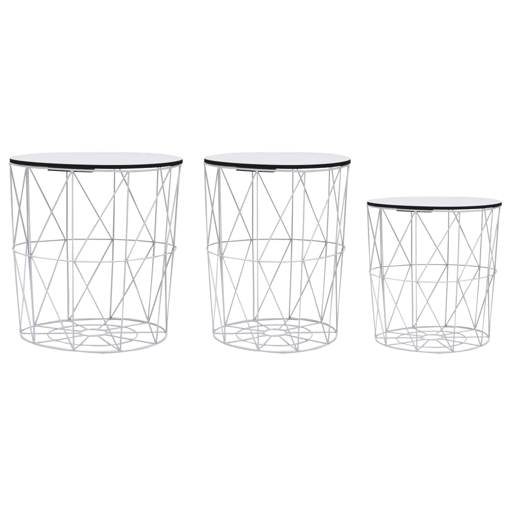 CHARMMA 3-Piece White Coffee Table Set - 5.33KG - Modern Living Room Furniture for Small Spaces, Apartments & Home Decor