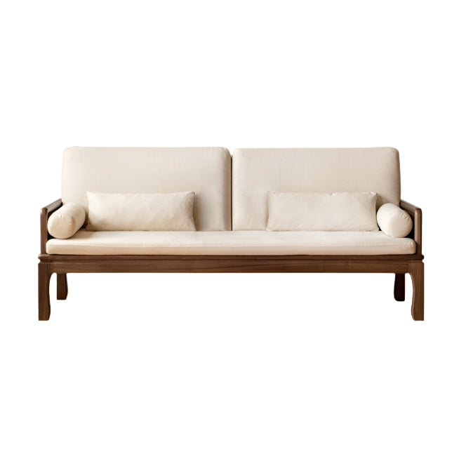 85x200x86 cm / Rich Dark Walnut Color / black walnut mat pear white sofa