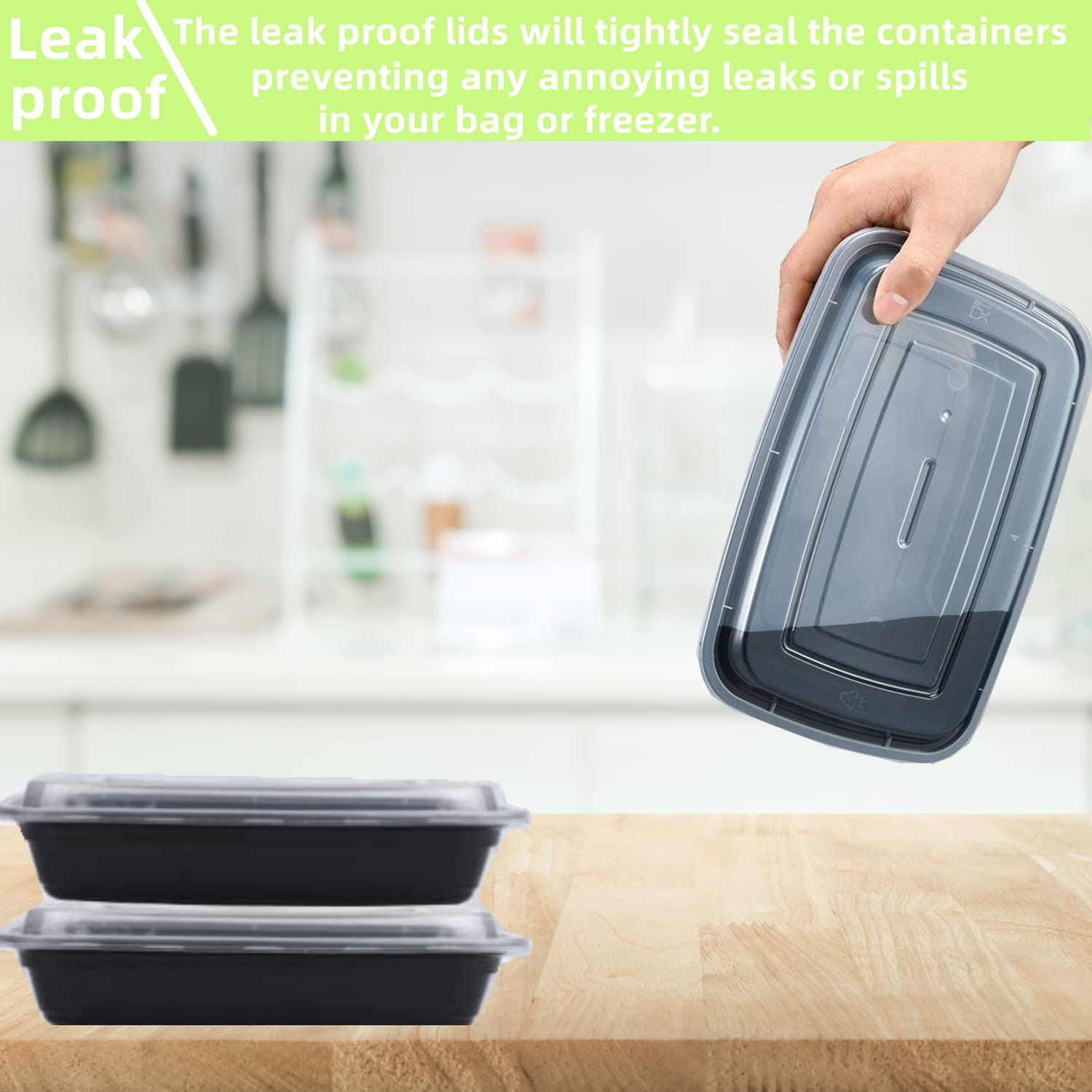 Zogsnton 15 Pack 28 oz Plastic Meal Prep Containers with Lids - Leakproof Rectangular Food Storage Containers for Restaurants, Kitchens & Takeout - Perfect for Meal Prepping, Leftovers & Food Delivery Services