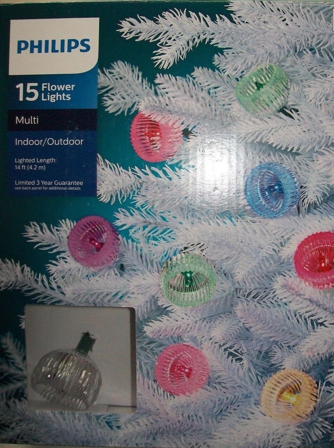 Philips 15-LED Multi-Color Flower String Lights for Indoor & Outdoor Decor - Perfect for Bedroom, Garden, Party, and Wedding Decorations