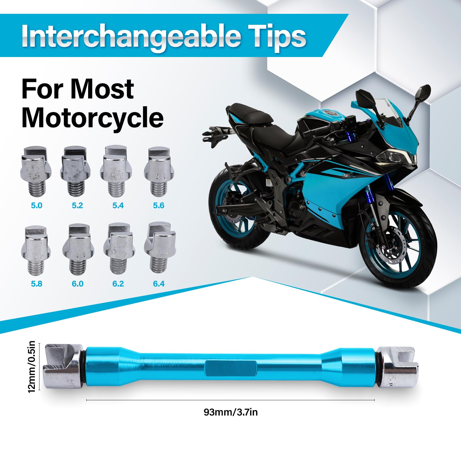 Premium Motorcycle Spoke Wrench Set - CNC Spanner Kit (5.0-6.8mm) with Durable Storage Box for Bike Wheel Maintenance - Perfect for Road Bikes, Dirt Bikes & Cruisers (Blue) - WODHMIEYgrkzgqvbu1-11