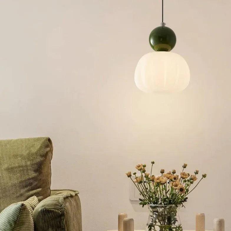 White Acrylic Floral Sphere Pendant Light - Modern Ceiling Lamp for Living Room, Bedroom, Dining Room & Kitchen Decor