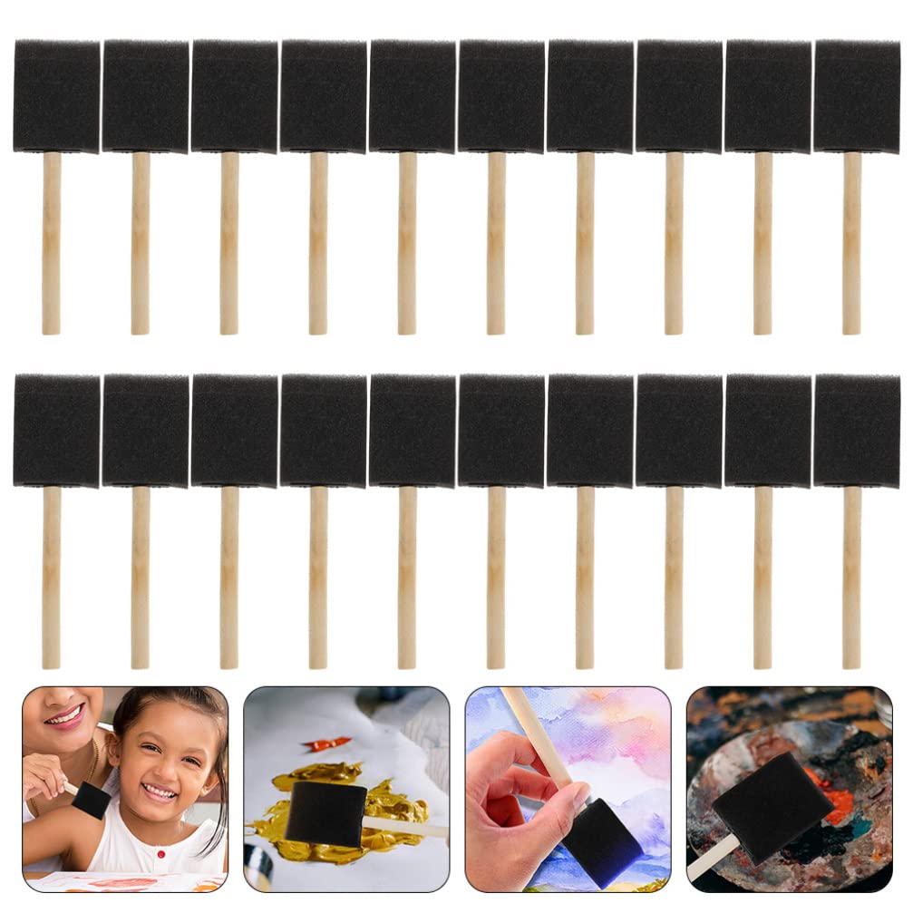 50pcs Black Sponge Foam Paint Brushes for Painting, Staining, and Polyurethane - Durable Scrubber Sponges for Artists, DIY Projects & Home Improvement