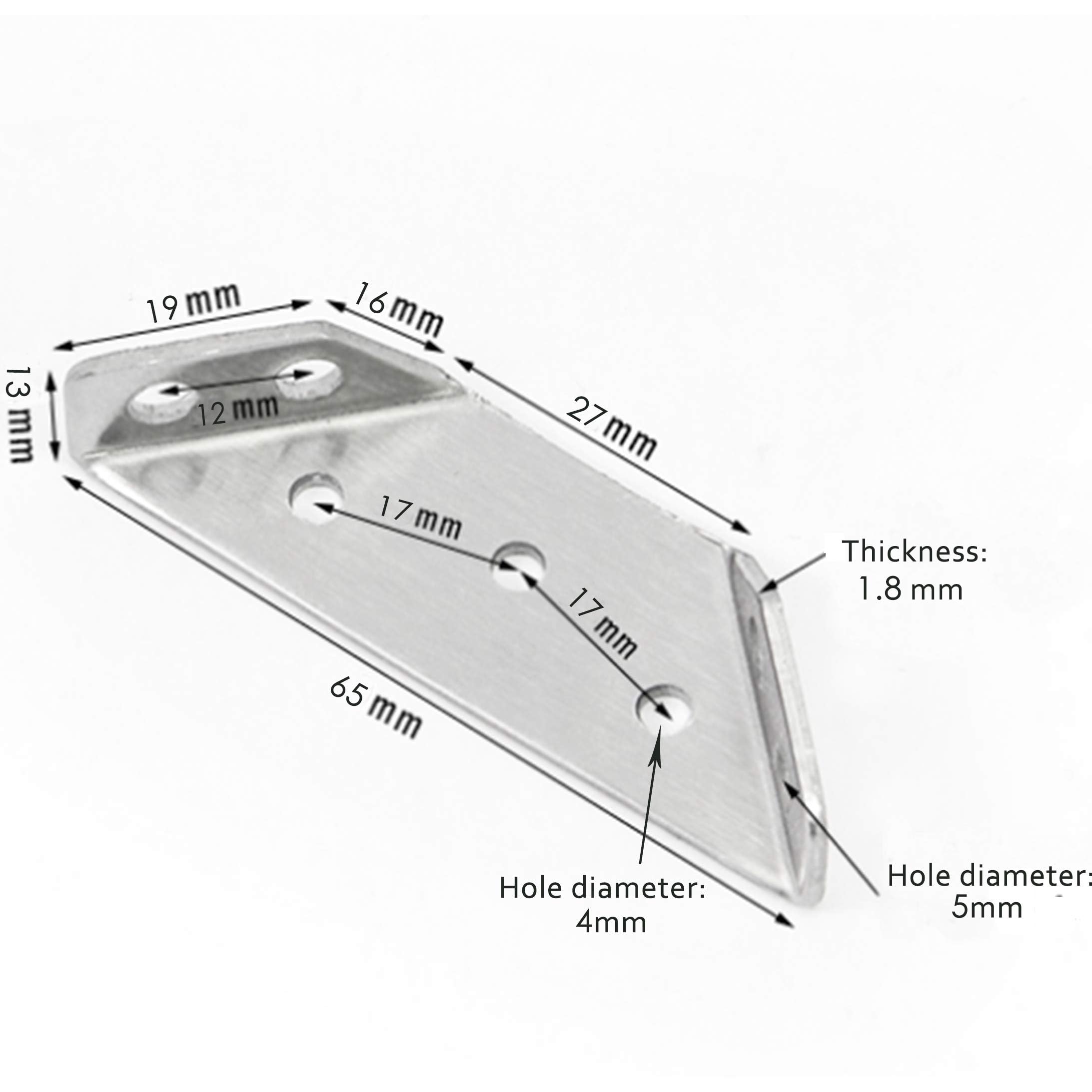 Stainless Steel Corner Bracket, Triangular Flange Angle Support, Furniture Correction Plate for Table Cabinet & Chair (4-Pack) - Heavy Duty Repair & Reinforcement for Home & Office Furniture