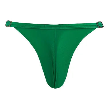 Solid Green Brazilian Thong Bikini Bottom - Sexy High-Cut Swimwear for Women | Perfect for Beach, Pool & Summer Vacations
