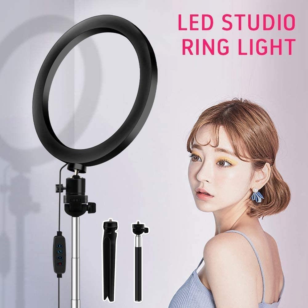 Best LED Ring Light for Live Streaming & Video Calls - 14.5/16/20cm Adjustable Phone Stand with Brightness Control - Perfect for TikTok, YouTube, Instagram & Beauty Makeup Videos