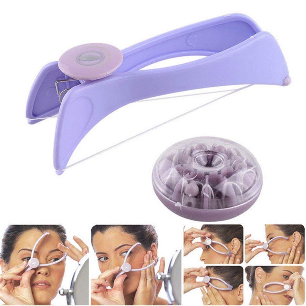 R A Products Professional Eyebrow Threading Kit - Face & Body Hair Removal System with Tweezers, Epilator Tool for Women (Purple) | At-Home Salon, DIY Beauty, Eyebrow Shaping & Smooth Skin Care