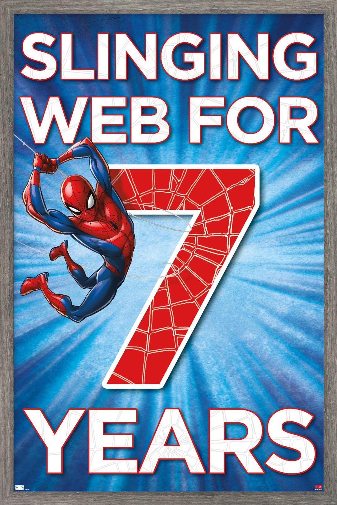 Marvel Spider-Man Happy 7th Birthday Wall Poster - 22.4