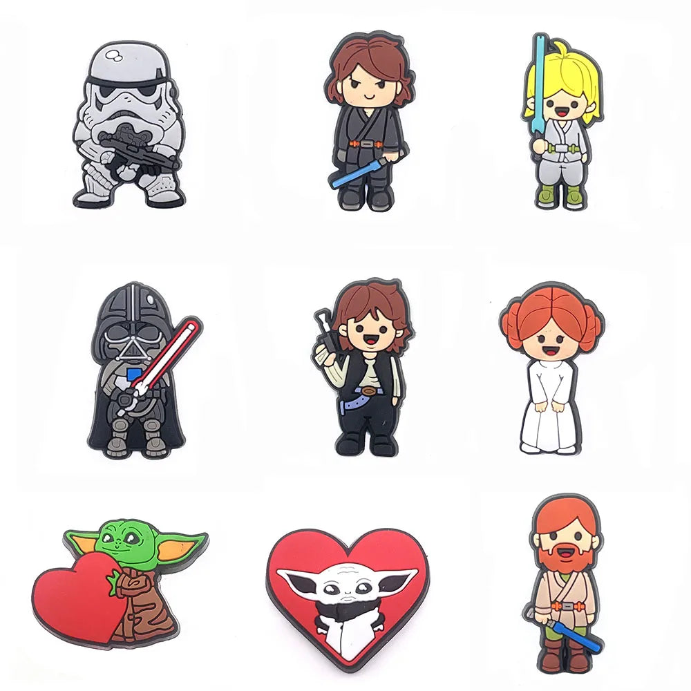 25 Styles Star Wars Yoda Shoe Charms for Crocs - DIY Decor Jibbitz for Kids & Adults - Waterproof Shoe Accessories for Slippers, Sandals & Water Shoes - Perfect Gift for Star Wars Fans & Crocs Lovers