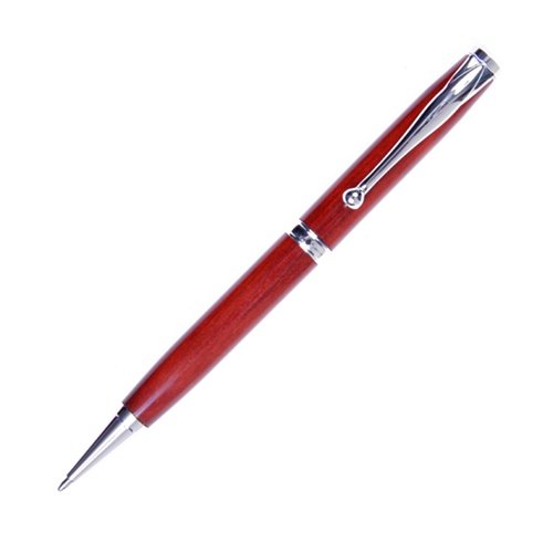 Lanier Pens Comfort Twist Ballpoint Pen - Rhodium Plated with Red Heart Design - Smooth Writing for Office, School & Gifts