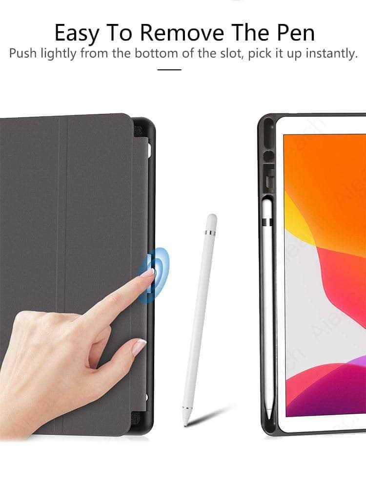 Apple iPad 10.2-inch 7th/8th Generation Case (2019/2020 Model A2200 A2198 A2232) - Premium Folio Cover with Pencil Holder for School, Work & Travel