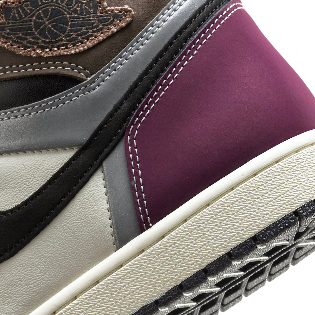 Air Jordan 1 High Retro OG Sneakers - Black/Archaeo Pink/Brown Basketball Shoes for Men | Classic Streetwear & Court Performance