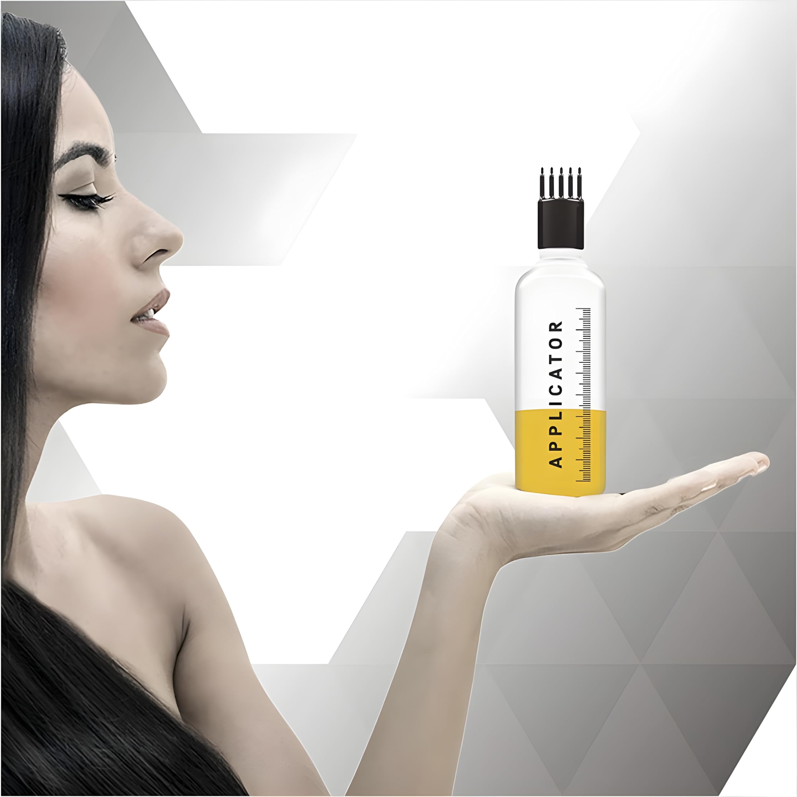 MAPPERZ Empty Rectangular Bottle with Root Comb Applicator - 1 oz Transparent Plastic Bottle for Hair Oil, Shampoo, Medicine & Dye Application - Perfect for Salon, Home Hair Care & DIY Beauty Projects (Pack of 1)