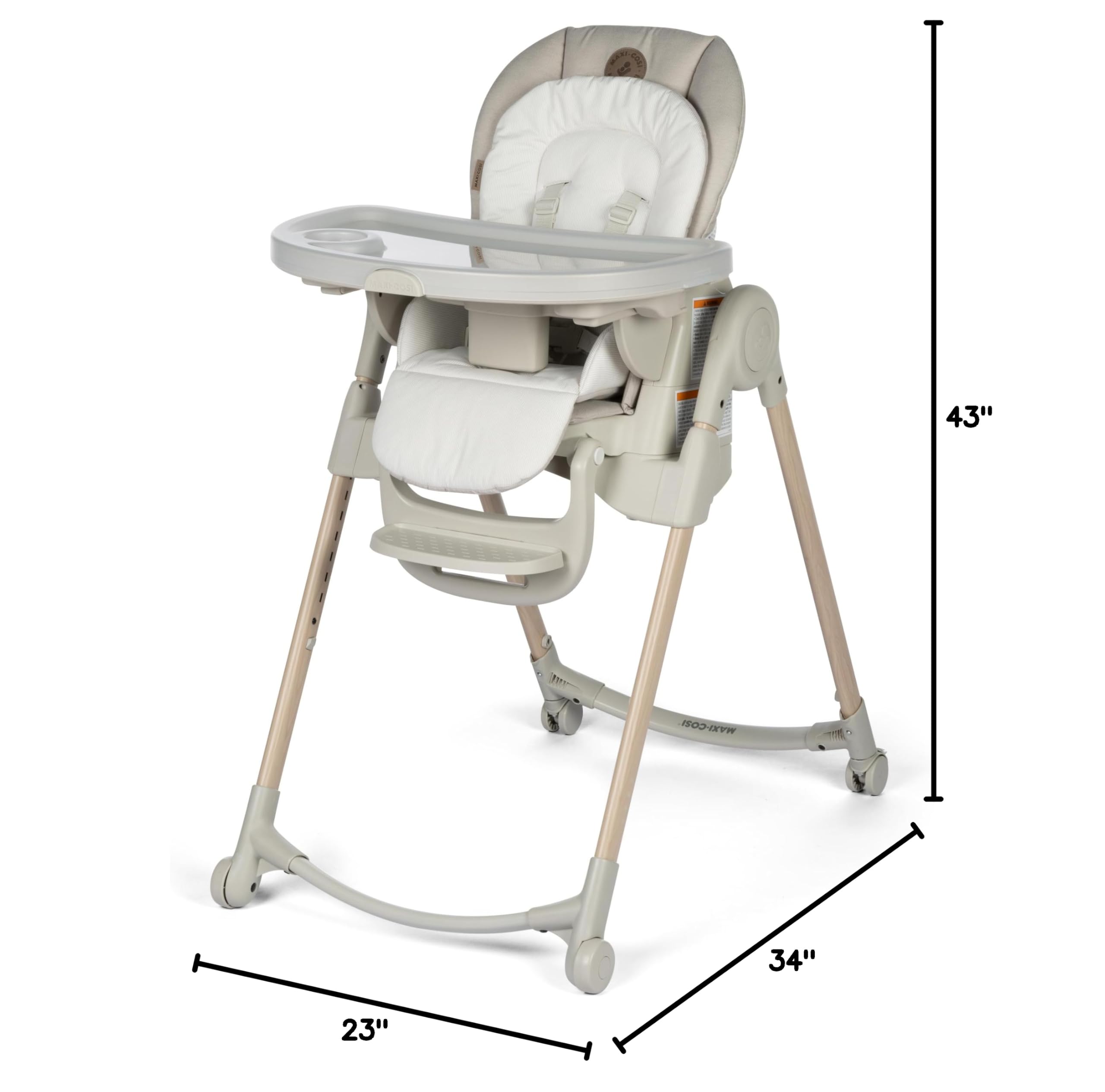 Maxi-Cosi Minla 6-in-1 Foldable High Chair for Babies & Toddlers | Adjustable Height, Convertible Design | Classic Oat Color | Perfect for Dining, Travel & Small Spaces