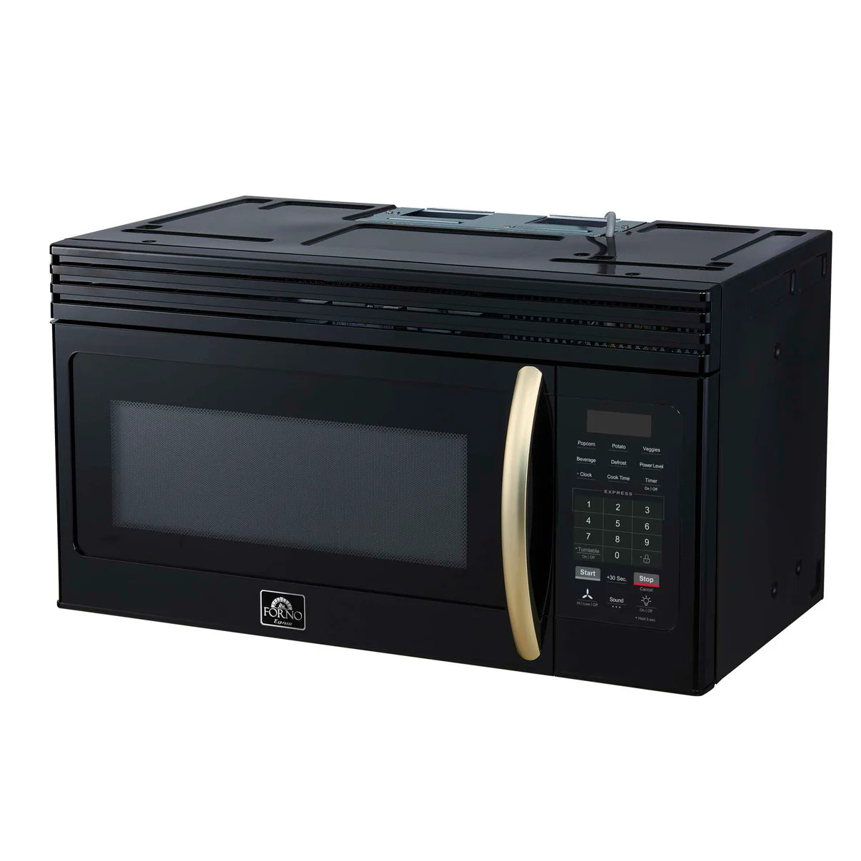Forno Scalo 30-Inch Over the Range Microwave Oven - Black Stainless Steel, FOTR3007 30BLK - Perfect for Kitchen Remodeling & Space-Saving Cooking