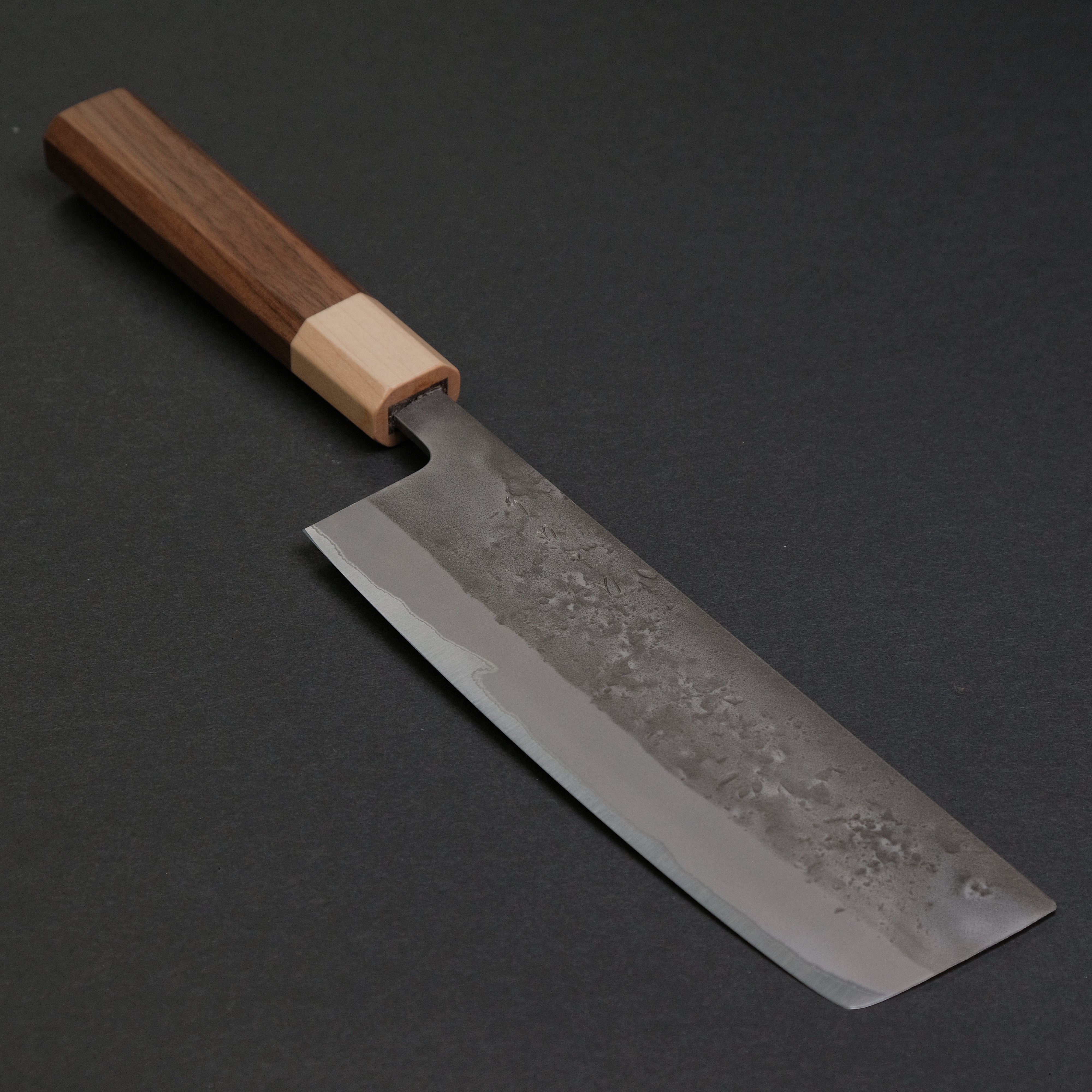 Hitohira TD SLD Nashiji Nakiri Japanese Chef Knife 165mm with Walnut Handle - Perfect for Slicing Vegetables, Herbs & Sushi Preparation