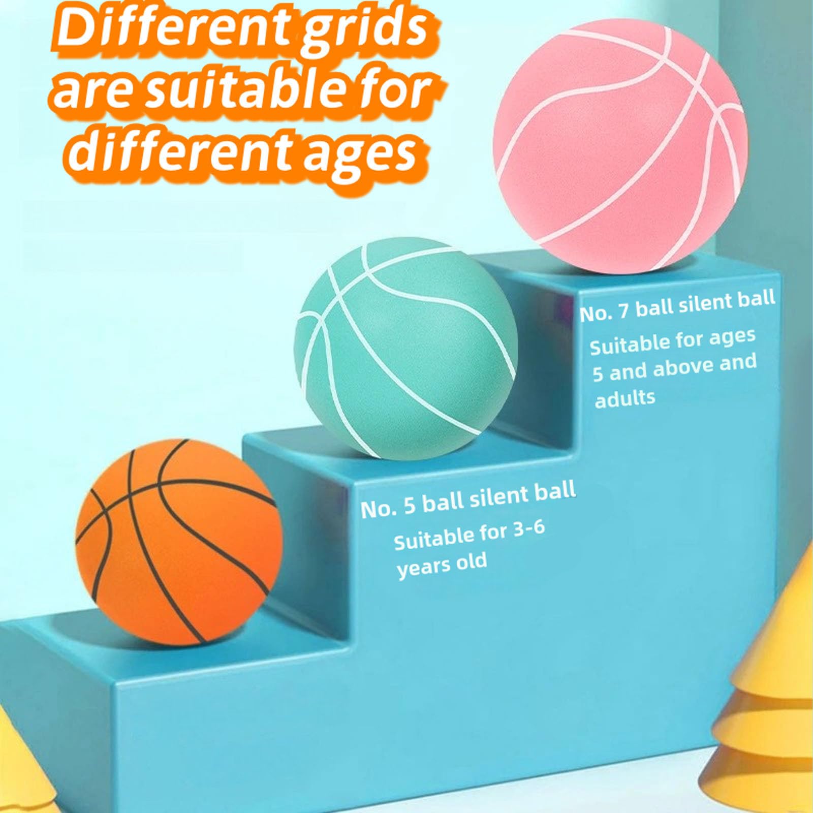 **Silent Basketball - Size 3/5/7 - Noiseless Indoor Dribbling Ball, High-Density Quiet Basketball for Youth & Adults - Perfect for Home, Gym, or Apartment Practice**