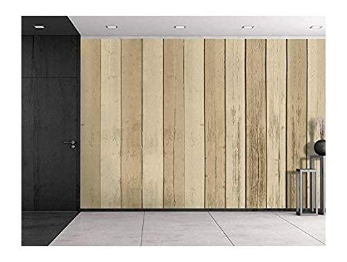 Wall26 - Brown and Cream Alternating Wood Panels Wall Mural - Removable Peel and Stick Wallpaper - 100x144 Inches - Modern Home Decor for Living Room, Bedroom, Office & Nursery