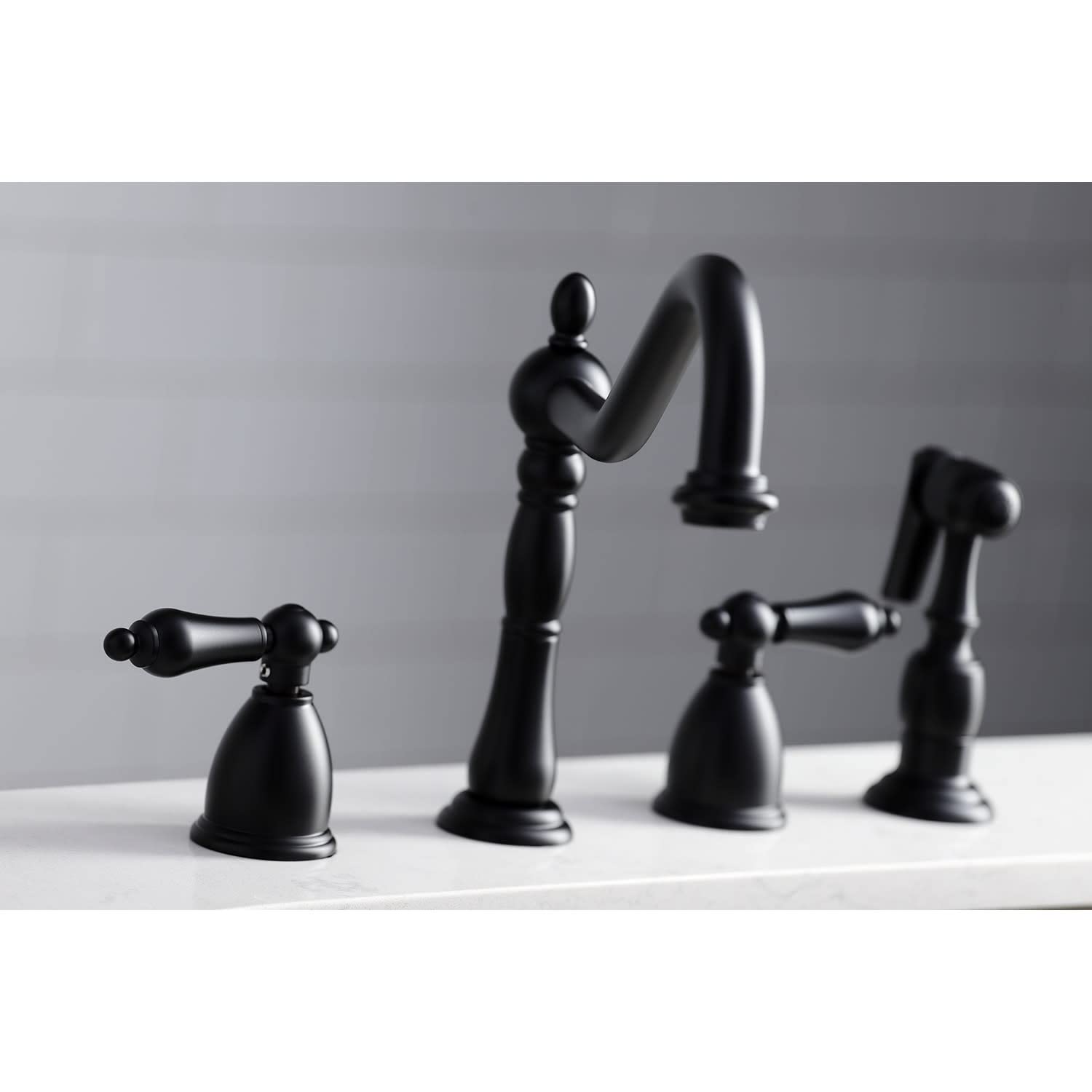 Kingston Brass KB1795ALBS Heritage 8-Inch Centerset Kitchen Faucet in Oil Rubbed Bronze - Durable & Stylish for Modern Farmhouse & Traditional Kitchens