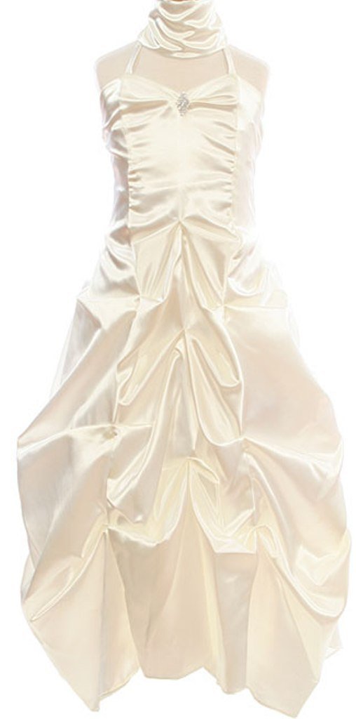 AKIDress Bubble Pick Up Floor Length Flower Girl Dress for Big Girls - Perfect for Weddings, Pageants & Special Occasions