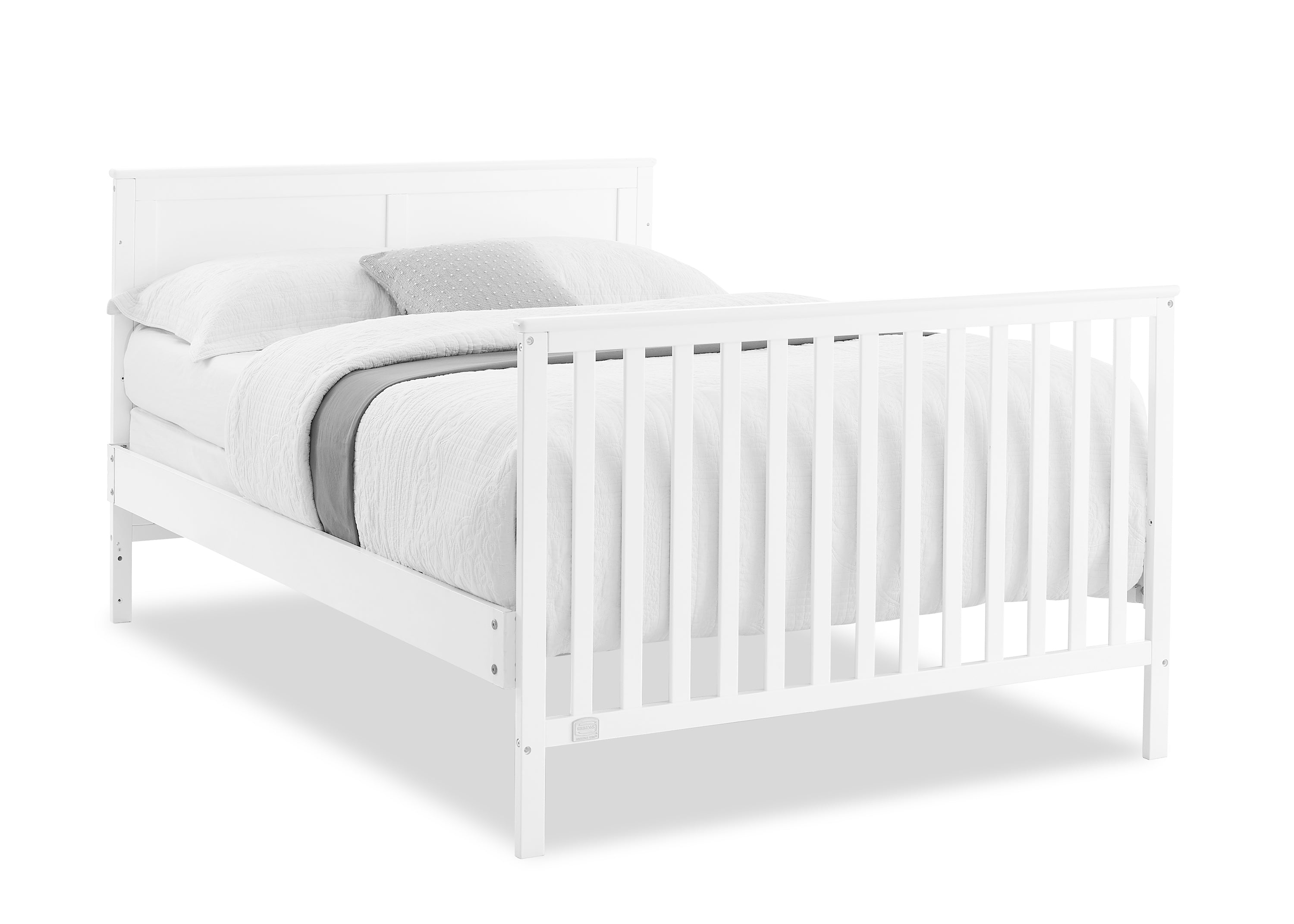 Logan 6-in-1 Convertible Baby Crib with Underdrawer Storage - White Nursery Furniture for Newborn to Toddler Bed | Perfect for Small Spaces & Modern Nurseries