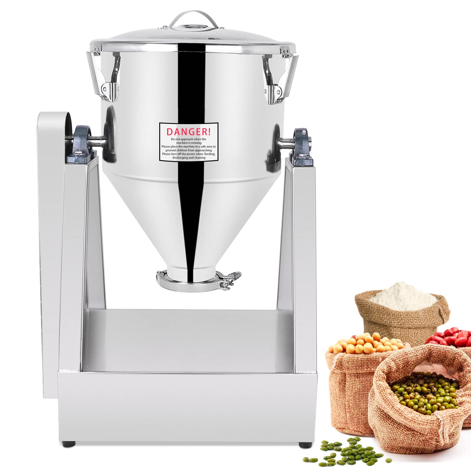 YUCHENGTECH 40L Lab Powder Mixer Machine - Industrial Dry Powder Blender for Food, Chemical, Medical Use - 0-33 RPM Granule Mixer (110V, 40L Capacity 10-20kg) - Perfect for Pharmaceutical Labs, Cosmetic Manufacturing & Food Processing