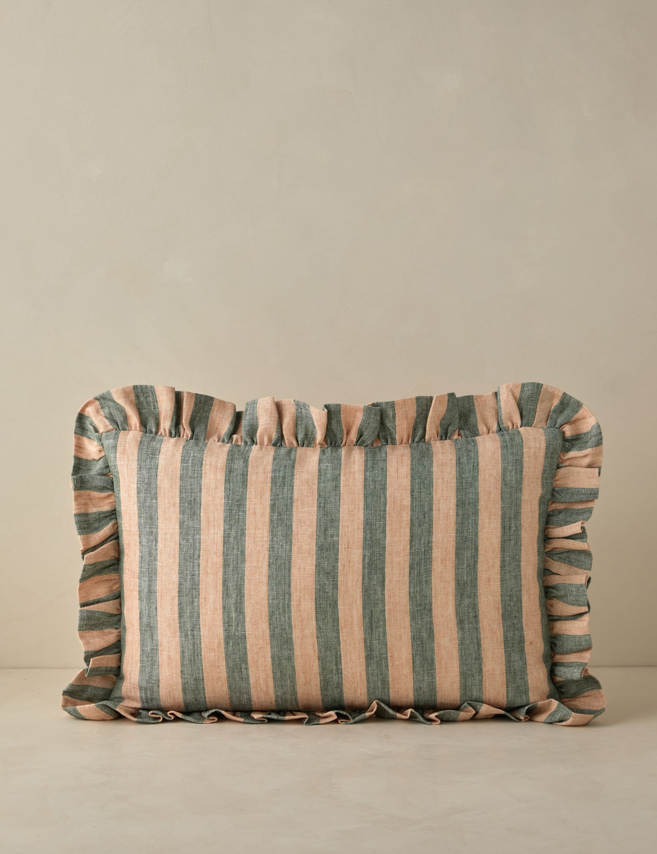 Amaroso Linen Ruffle Pillow - Soft Decorative Throw Pillow Cover for Couch, Bed & Sofa - Elegant Home Decor Accent for Living Room, Bedroom & Nursery