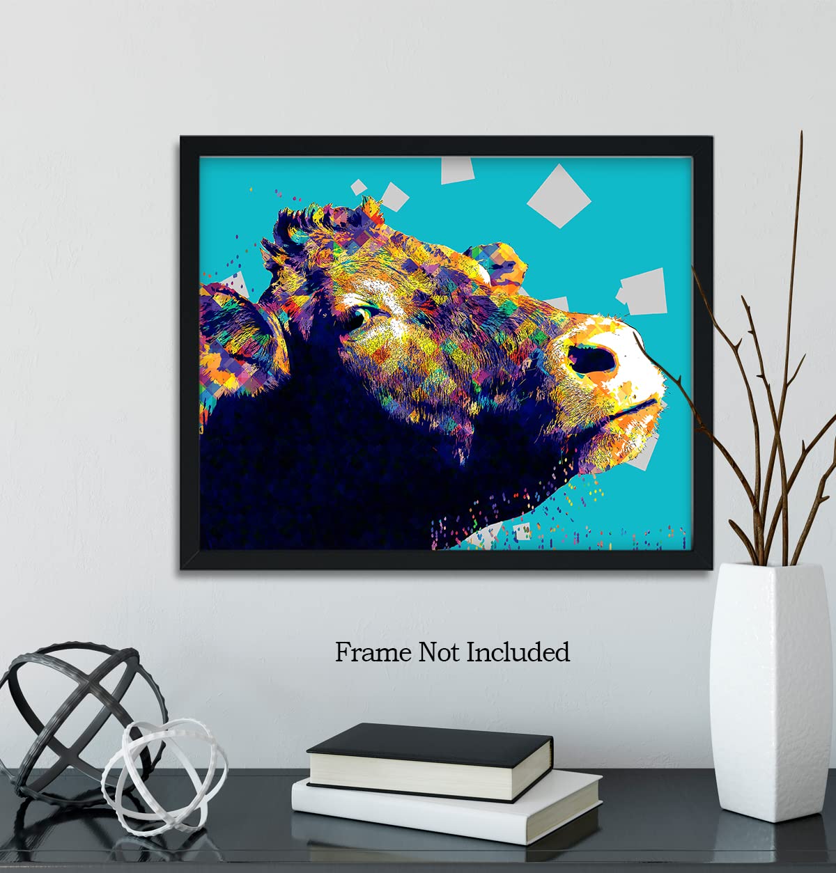 Vibrant Cow Wall Art - Farmhouse Decor for Kitchen & Living Room