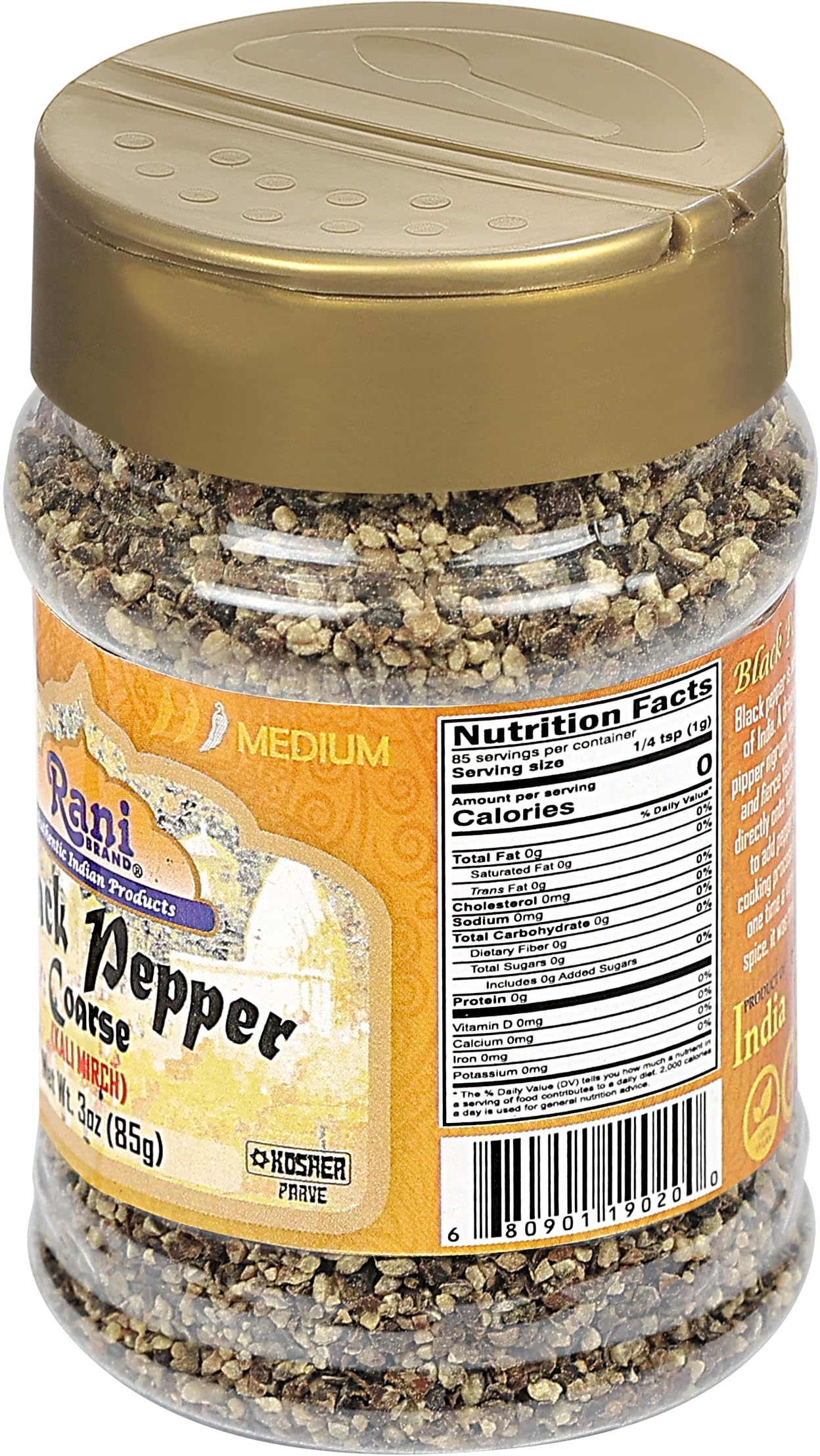 Premium Coarse Ground Black Pepper 28 Mesh (Table Grind) 3oz (85g) - All Natural, Vegan, Gluten-Free, Non-GMO, Kosher - Product of Vietnam - Perfect for Steaks, Salads & Home Cooking