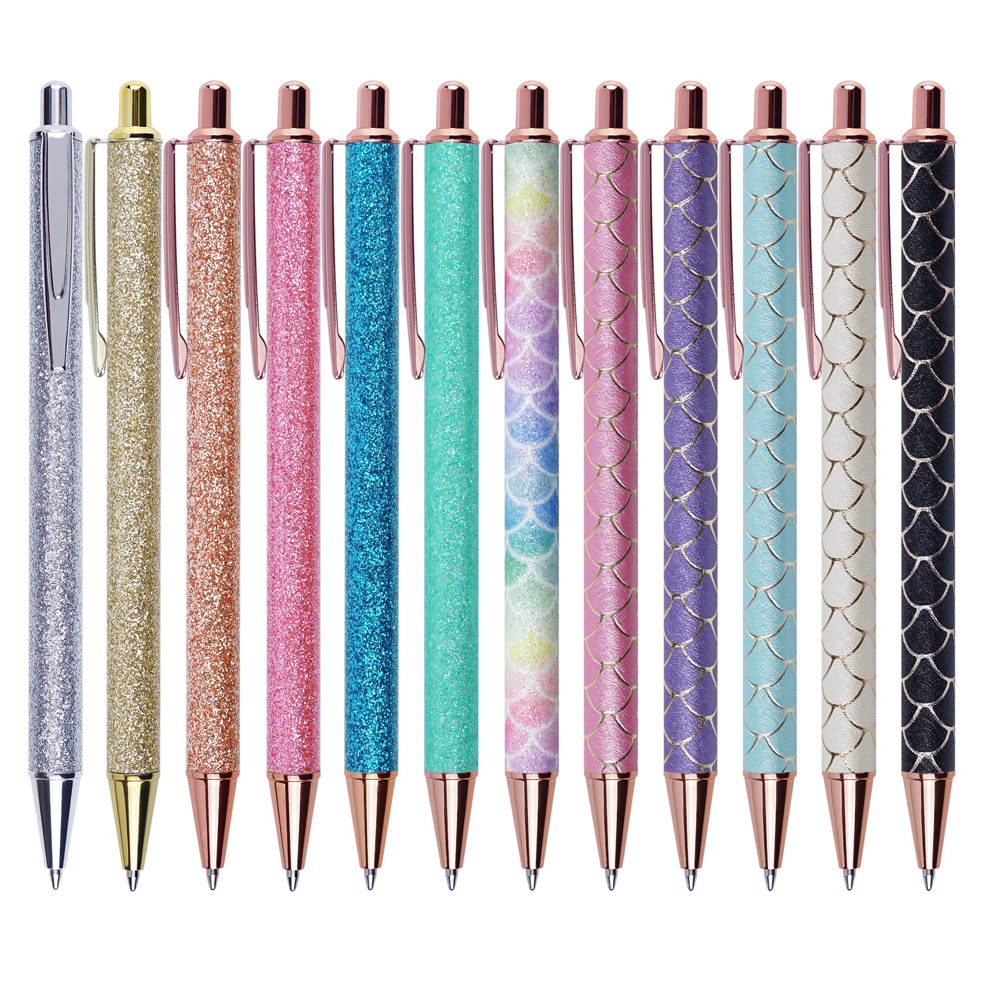 12 Pack Cute Retractable Gel Pens for Women - Colorful Journaling Pens for Writing, Note Taking, School & Office Use - Perfect Gift for Nurses, Waitress & Students