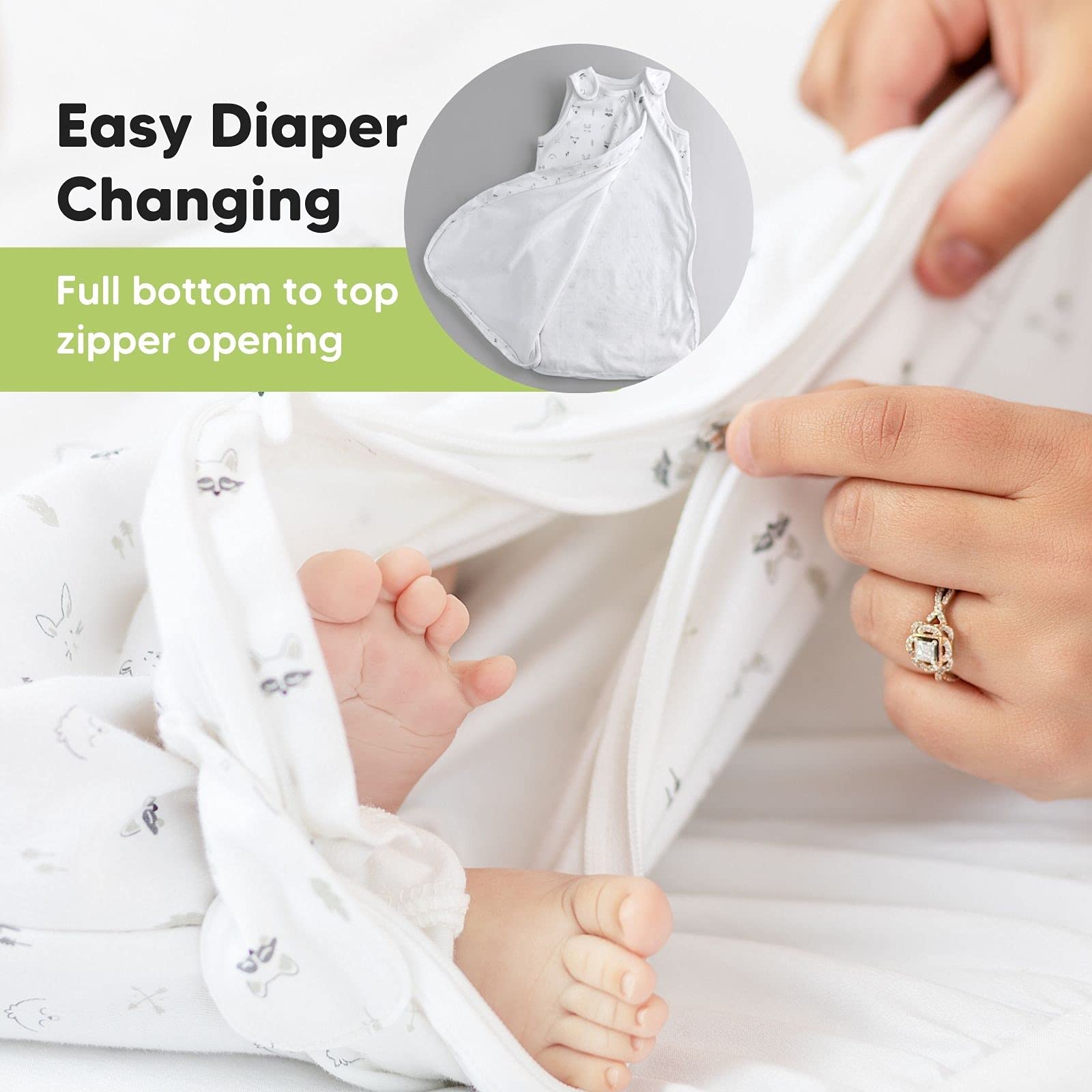 Organic Baby Sleep Sack Wearable Blanket 0-24 Months - Soft Cotton Baby Sleeping Bag for Newborn, Infant, Boy & Girl - Breathable Swaddle Blanket & Baby Sleeper for Safe Sleep - Perfect for Nursery, Daycare & Travel (KeaStory, Large 12-24M)