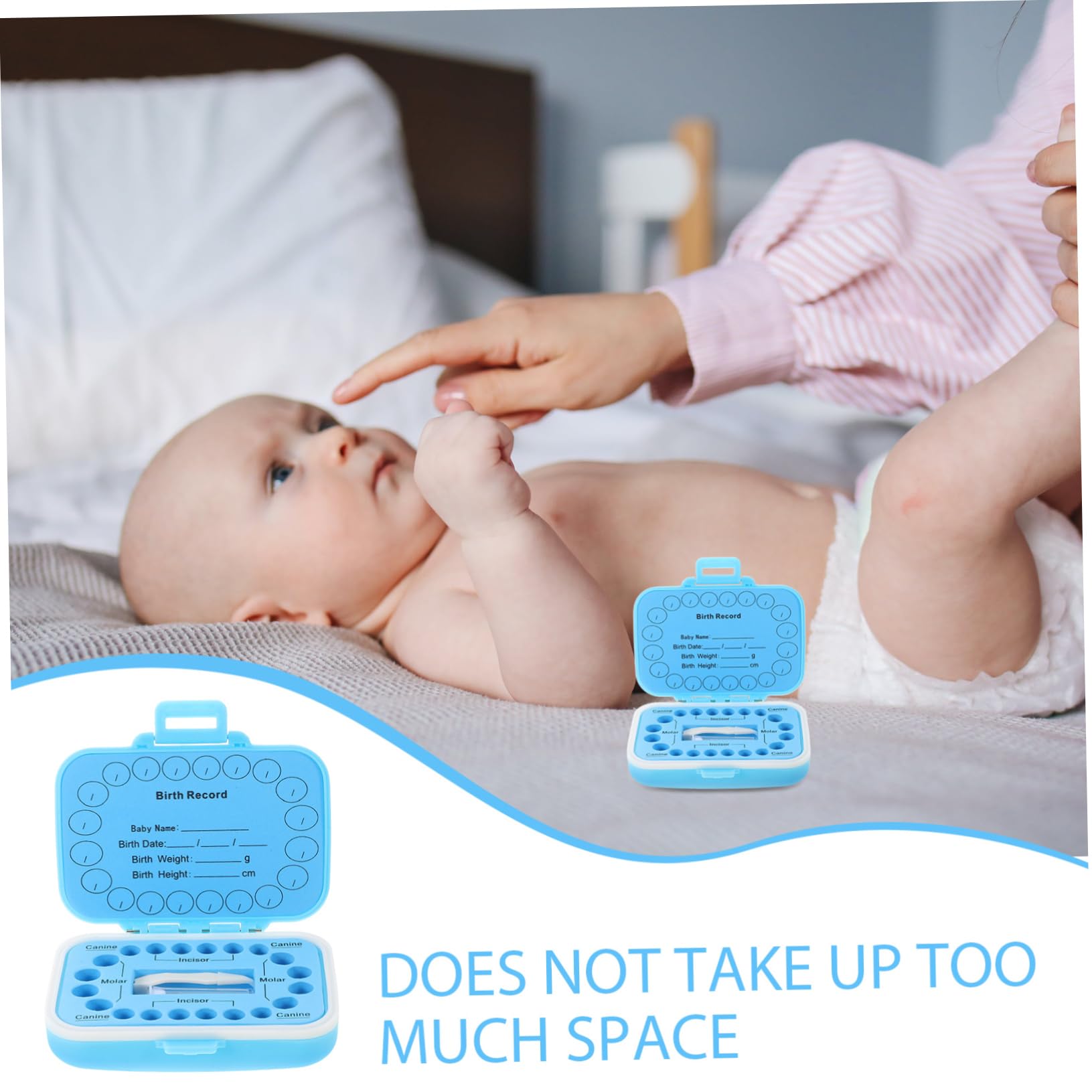 Toyvian Plastic Blue Tooth Storage Box with Box Teeth - Organize & Store Baby Teeth, Dental Collections - Perfect for Keepsakes, Dentist Visits & Memory Preservation