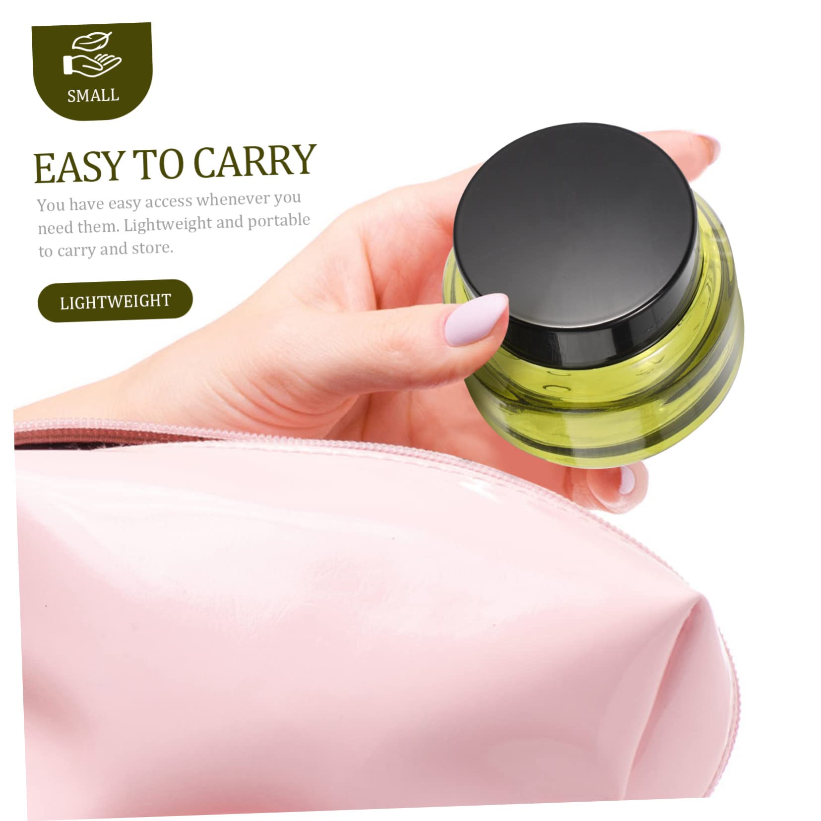 Minkissy 5-Pack 30g Refillable Travel Bottles - Leak-Proof Olive Jars for Toiletries, Makeup, Cream, Lotion & Jewelry Storage | Perfect for TSA Carry-On, Gym Bag & Vacation Essentials (No Edge Design)
