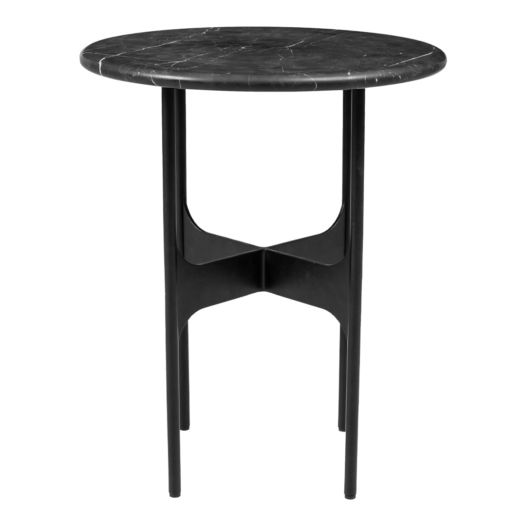 Floema Modern Side Table - Small End Table for Living Room, Bedroom, or Office - Stylish Accent Table with Sturdy Metal Frame & Wooden Top - Perfect for Holding Lamps, Books, or Decor