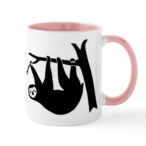White/Pink Inside - Sloth Lazy Animal Freeclimber Mug
