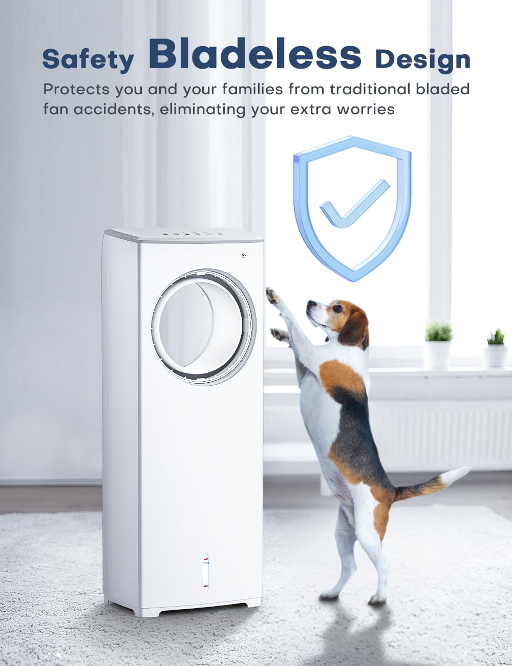 BALKO 1901R Portable Evaporative Air Cooler - White | Personal Cooling Fan for Home, Office & Outdoor Use | Energy Efficient Air Conditioner Alternative for Summer