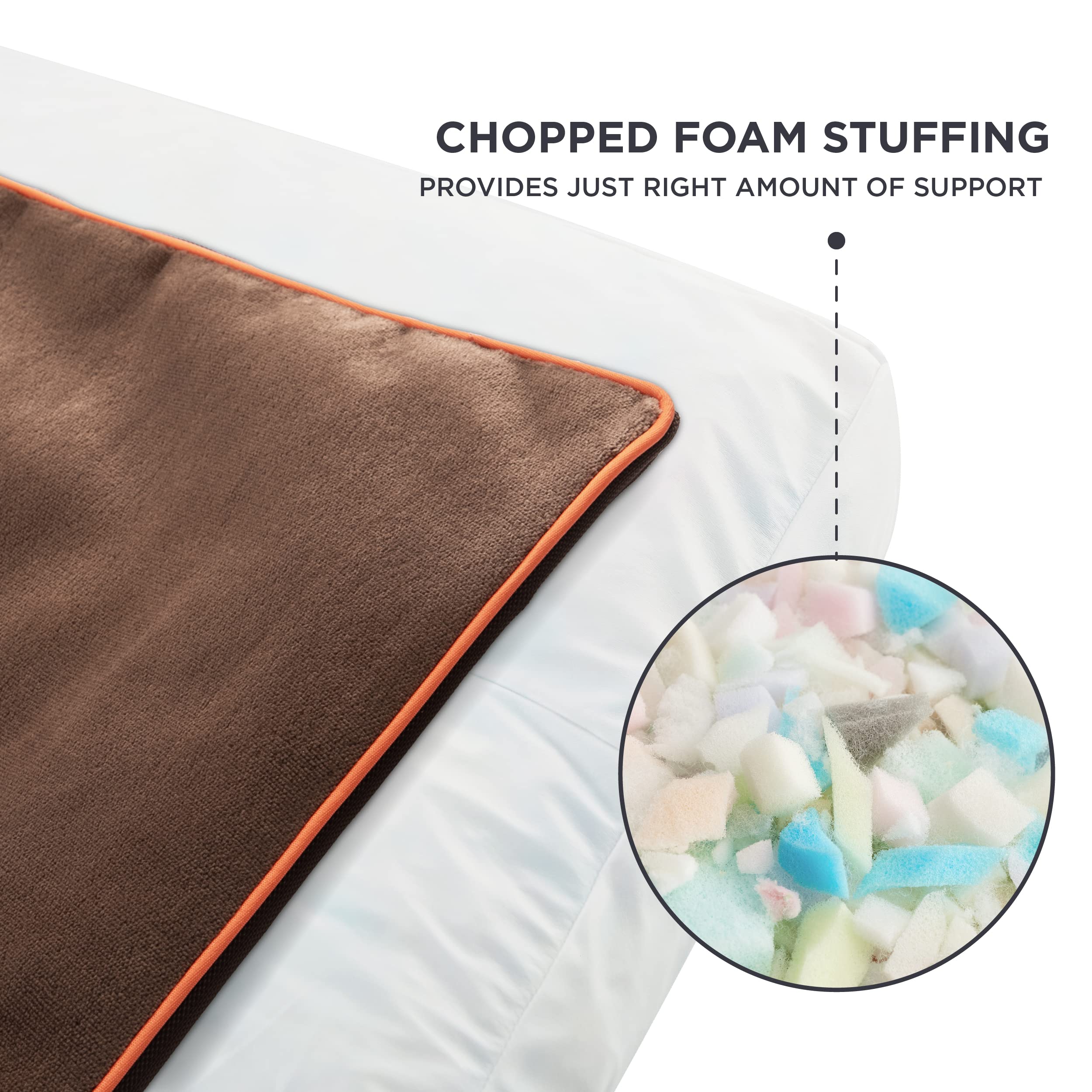 Bedsure Waterproof Dog Bed for Extra Large Dogs - 4 Inch Thick Orthopedic Support for Pets Up to 100lbs, Washable Removable Cover, Brown - Perfect for Crates, Floors & Kennels