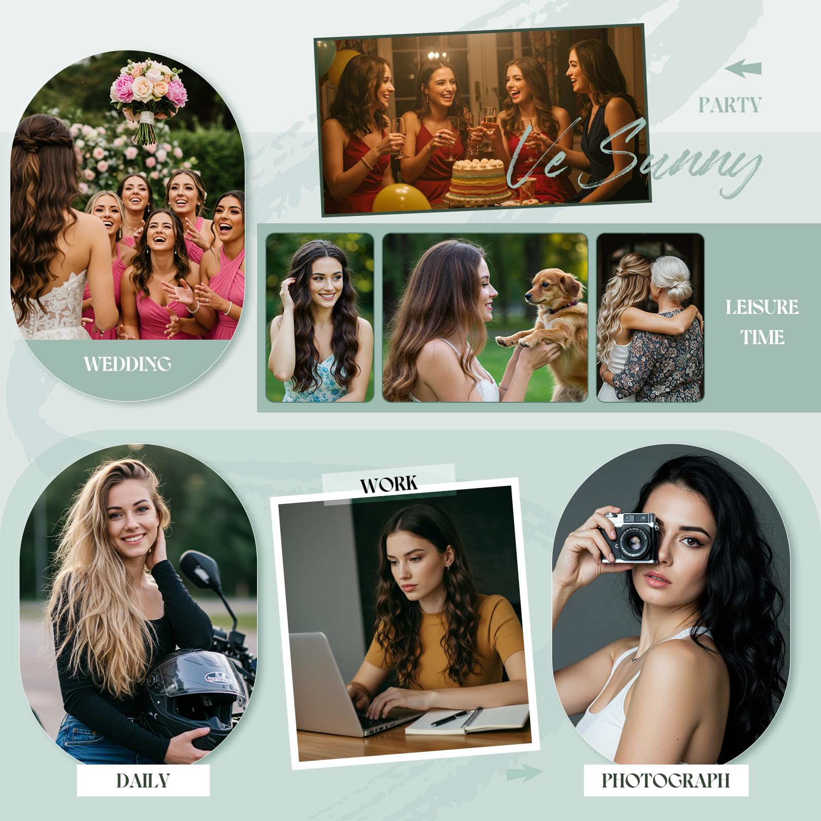 Ve Sunny 20pcs 50g 14in Ombre Human Hair Tape-in Extensions - Light Brown to Platinum Blonde - Invisible Seamless Hair Extensions for Natural Volume & Length - Perfect for Parties, Weddings & Daily Styling