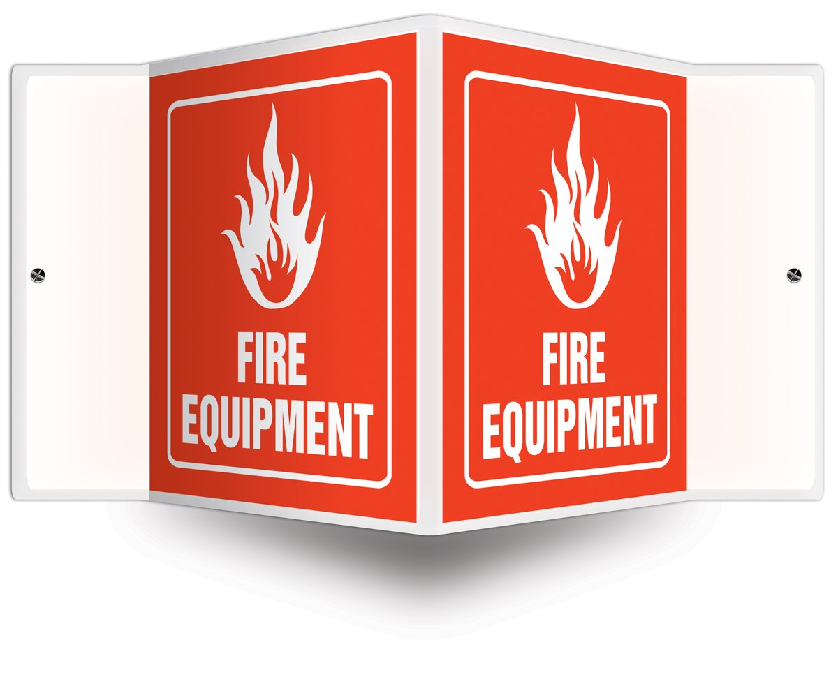 Fire Equipment Sign 6 x 8-1/2 Inch White/Red - OSHA Compliant for Workplace, Warehouse & Emergency Exits