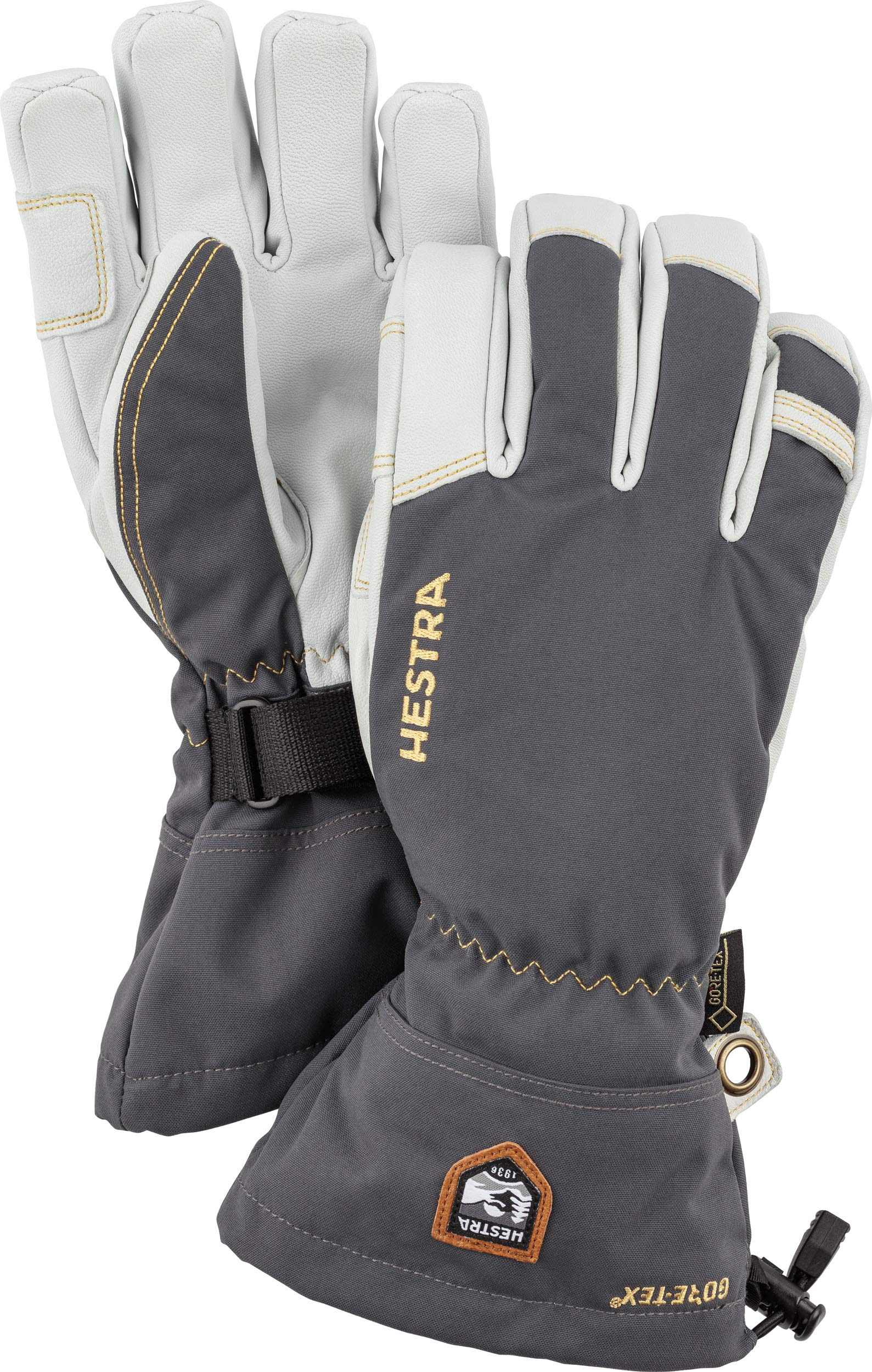 Hestra Waterproof Ski Gloves for Men & Women - Army Leather Gore-Tex Insulated Cold Weather Gloves for Skiing, Snowboarding & Winter Outdoor Activities