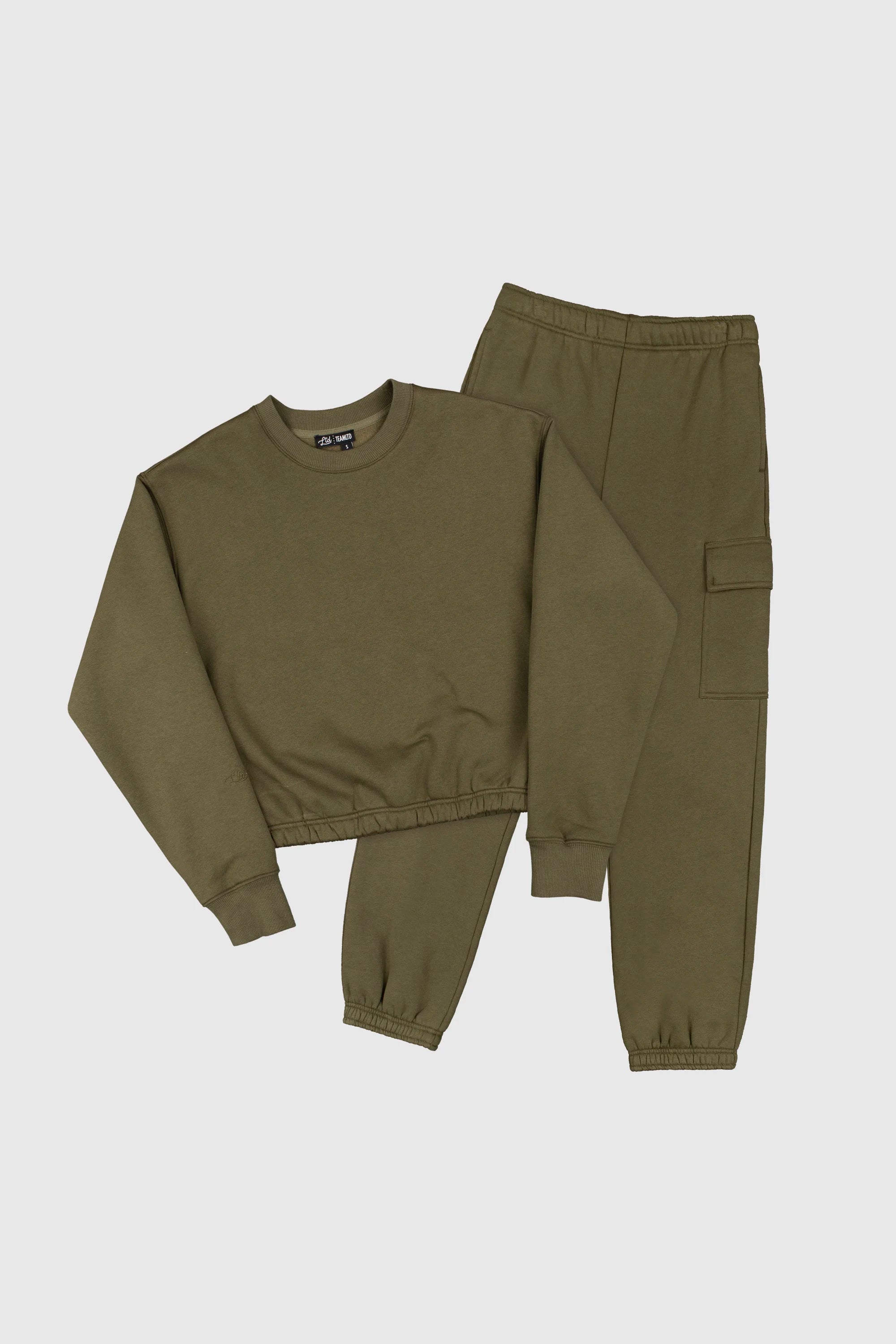Olive Cinch Fleece Set - Women's Cozy Lounge Wear & Sleepwear for Winter, Perfect for Home Relaxation & Casual Outings
