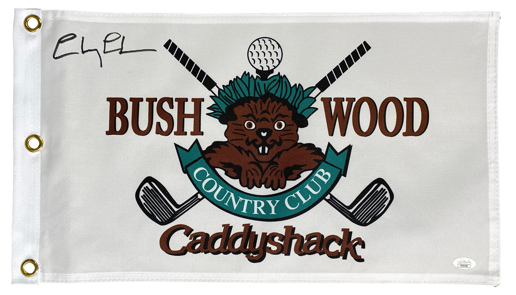 Authentic Chevy Chase Signed Bushwood Caddyshack Golf Flag with JSA COA - Perfect for Golf Lovers & Movie Memorabilia Collectors