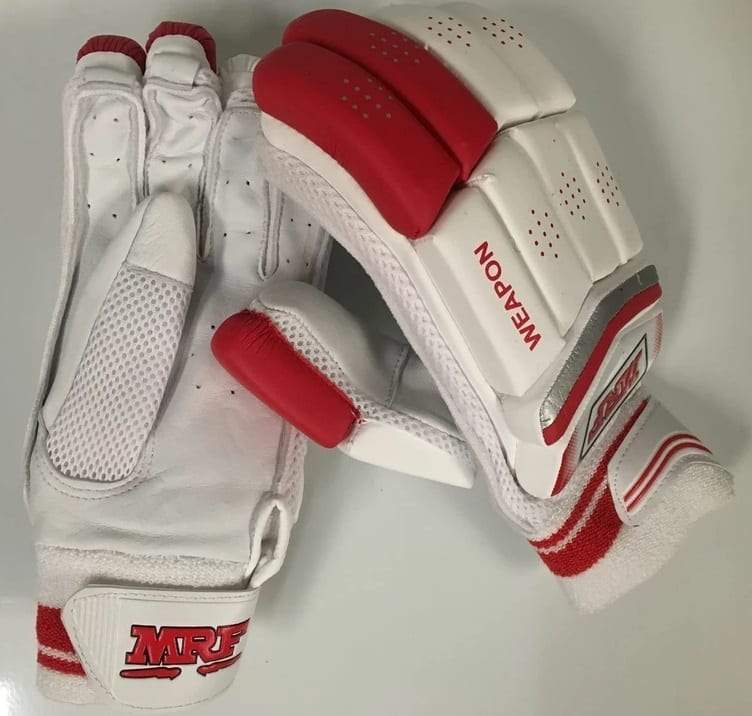 Premium MRF Weapon Sheep Leather Cricket Batting Gloves for Right-Handed Players - Comfortable & Durable for Practice & Matches